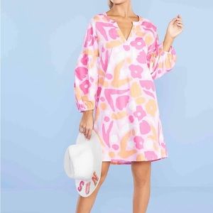 Mud Pie Pink and Orange Floral Dress